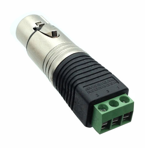 American Recorder Technologies 3 Pin Female XLR to Screw Terminal Adapter