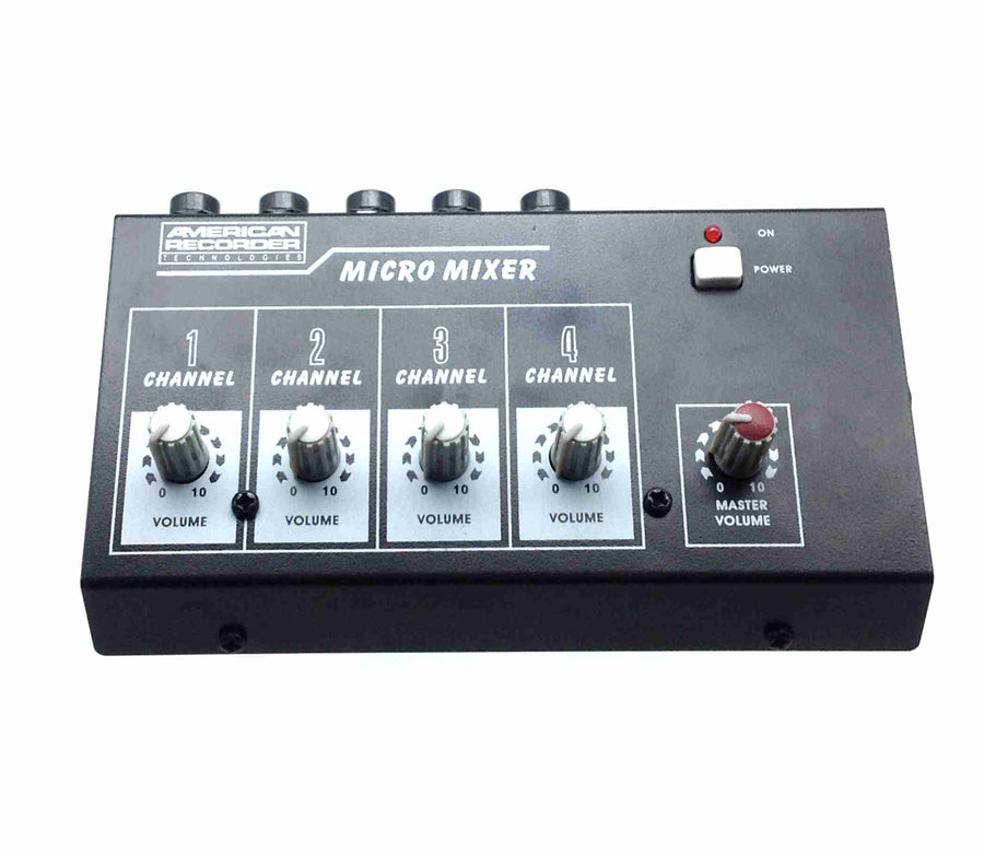 American Recorder Technologies AMERICAN RECORDER 4 Channel, Battery Powered Mini Mixer