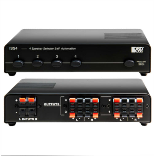 American Recorder Technologies 4x Pair High Power Speaker Selector with Impedance Protection and Easy Input/Output Connectors ISS4