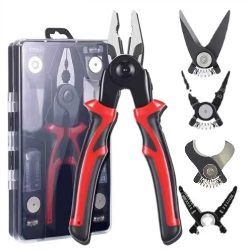 American Recorder Technologies 5-in-1 Combination Pliers Set with Wire Stripper/Crimp/Shear/Linesmen/Needle Tip
