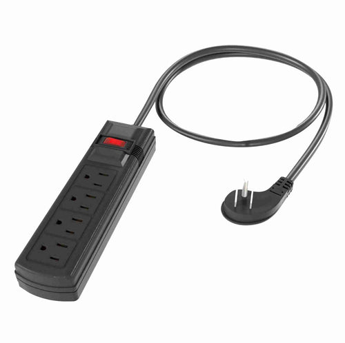 American Recorder Technologies AC 4 Outlets Power Strip With Surge Protector & 45˚ Thin Plug