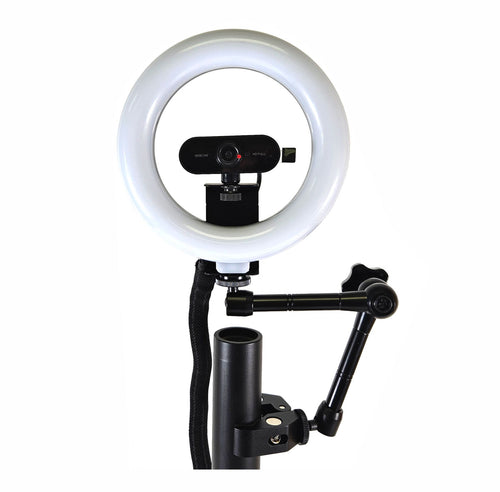 American Recorder Technologies ALLCAST 6" Ring Light and HD Webcam with Adjustable Arm Pole Clamp