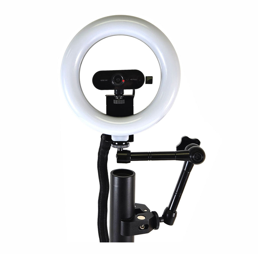 American Recorder Technologies ALLCAST 6" Ring Light and HD Webcam with Adjustable Arm Pole Clamp