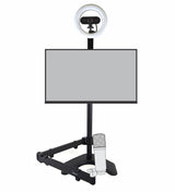 American Recorder Technologies ALLCAST Combination Monitor Stand with built-in Microphone Boom Arm plus 6" Ring Light and HD Webcam, view 2