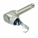 American Recorder Technologies AMERICAN RECORDER Solder Type Right Angle 1/4" Guitar Plug with Brush Nickel Finish, view 2
