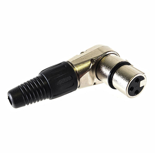 American Recorder Technologies AMERICAN RECORDER Solder Type 3 pin Female XLR Right Angle Connector  - Nickel
