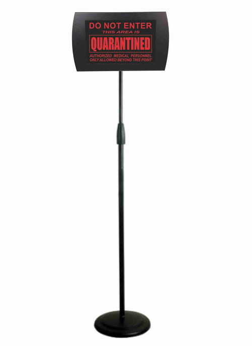 American Recorder Technologies AMERICAN RECORDER - "DO NOT ENTER - QUARANTINED" LED Lighted Sign with Floor Stand