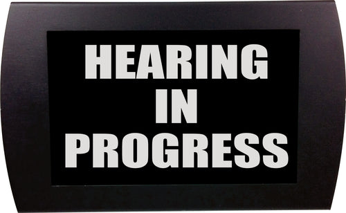 American Recorder Technologies AMERICAN RECORDER - "HEARING IN PROGRESS" LED Lighted Sign