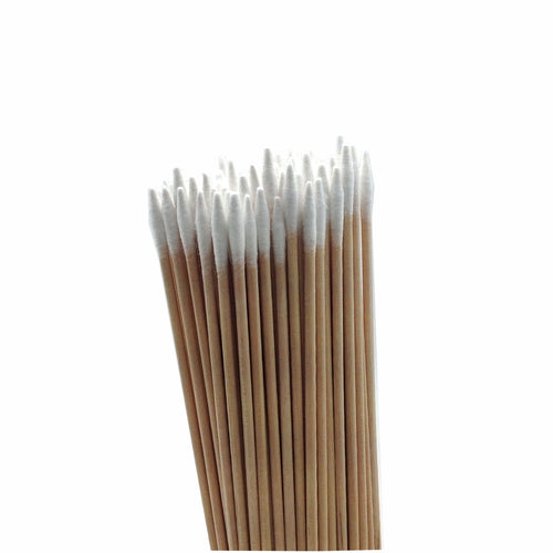 American Recorder Technologies AMERICAN RECORDER Pointed Tip Cotton Swab on 4 inch Wooden Stick - bag of 100