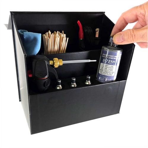 American Recorder Technologies Deluxe AMERICAN RECORDER Tape Recorder Cleaning Kit with CO2 Gas Duster and Hinged Custom Storage Box