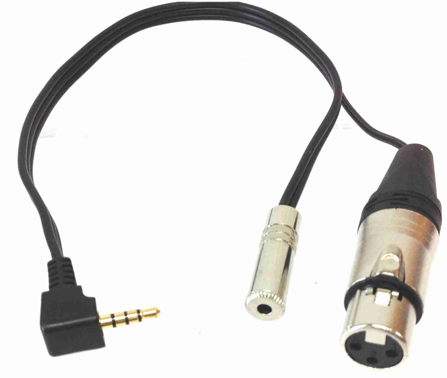American Recorder Technologies Android Microphone Adapter Cable with XLR Female + Headphone Jack