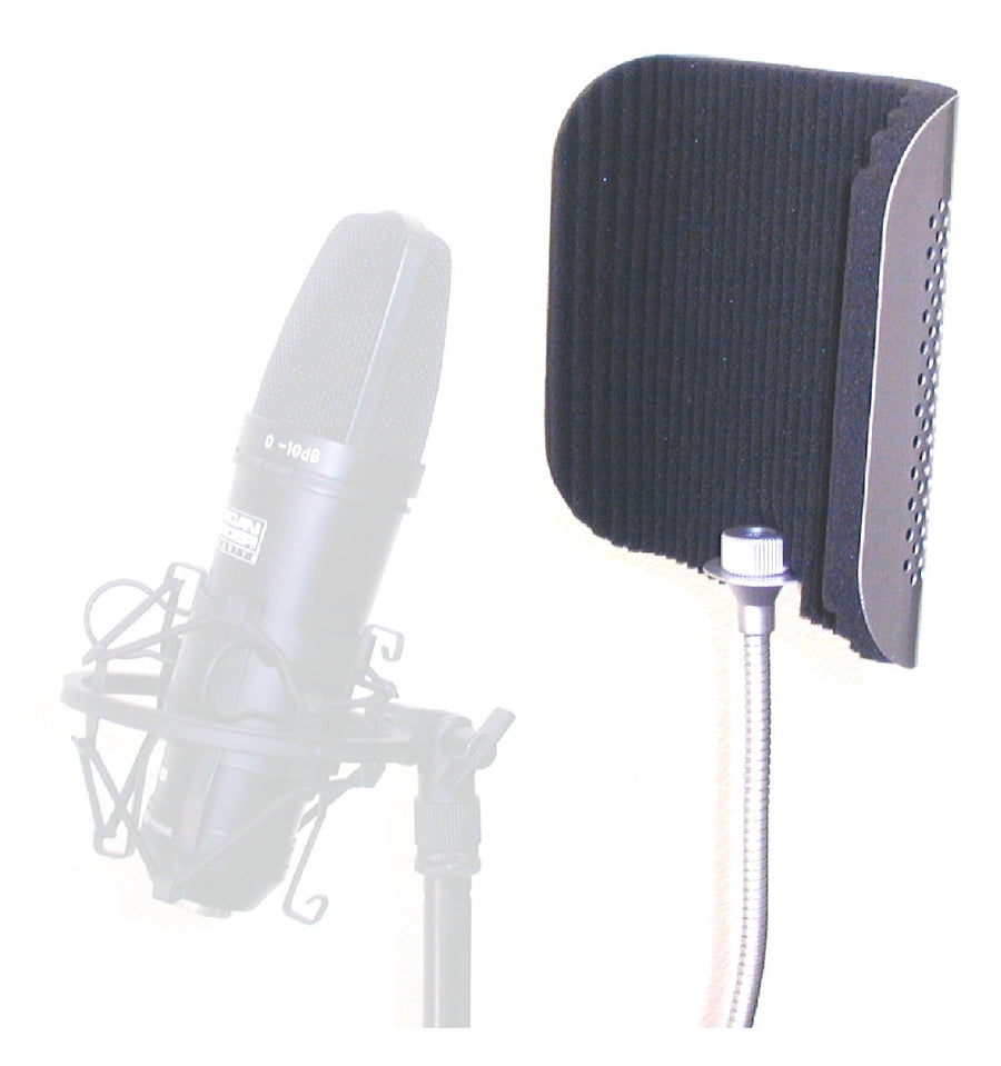 American Recorder Technologies 5" x 7" Aluminum/Acoustic Foam Microphone Anti-Reflection Panel with clamp and gooseneck