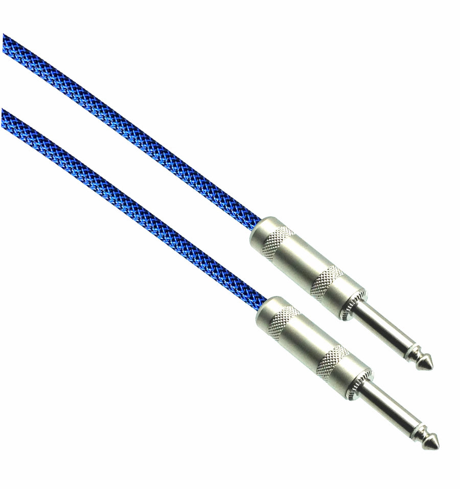American Recorder Technologies BLACK/NEON BLUE Designer Series Guitar Cables - 1/4" Straight to Straight