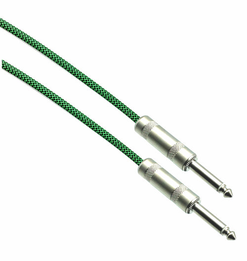 American Recorder Technologies BLACK/NEON GREEN Designer Series Guitar Cables - 1/4" Straight to Straight