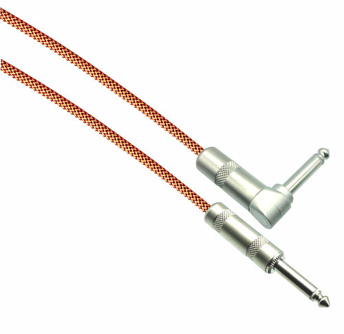 American Recorder Technologies BLACK/NEON ORANGE Designer Series Guitar Cables - 1/4" Straight to Right Angle