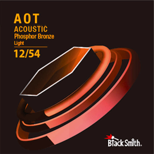 American Recorder Technologies BLACKSMITH Acoustic 6 String Set, Nano-Carbon Coated Phosphor Bronze - Light 012 - 054