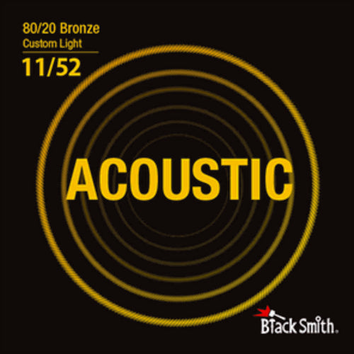 American Recorder Technologies BLACKSMITH Acoustic 6 String Set, 80/20 Bronze - Custom Thin Light - 09-42