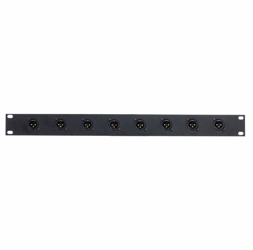 American Recorder Technologies 1RU Rack Panel with 8 XLR Male Front / 2 Shielded RJ45 Rear