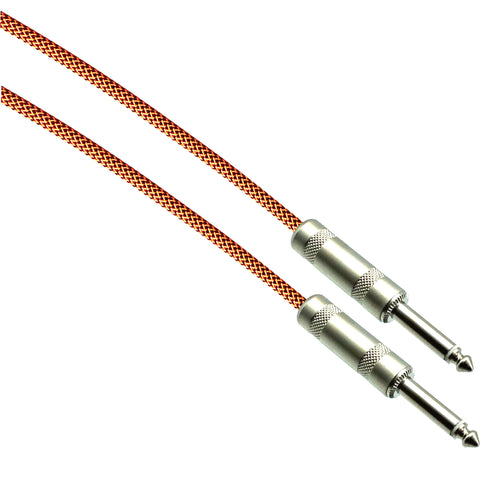 American Recorder Technologies AMERICAN RECORDER BLACK/NEON ORANGE Designer Series Guitar Cables - 1/4" Straight to Straight