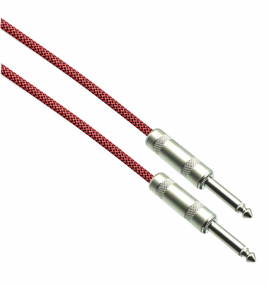 American Recorder Technologies AMERICAN RECORDER BLACK/NEON RED Designer Series Guitar Cables - 1/4" Straight to Straight