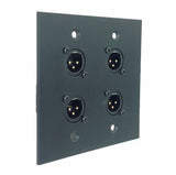 American Recorder Technologies Dual Gang Wall Plate with 4 XLR Male Front / 1 Shielded RJ45 Rear, view 2