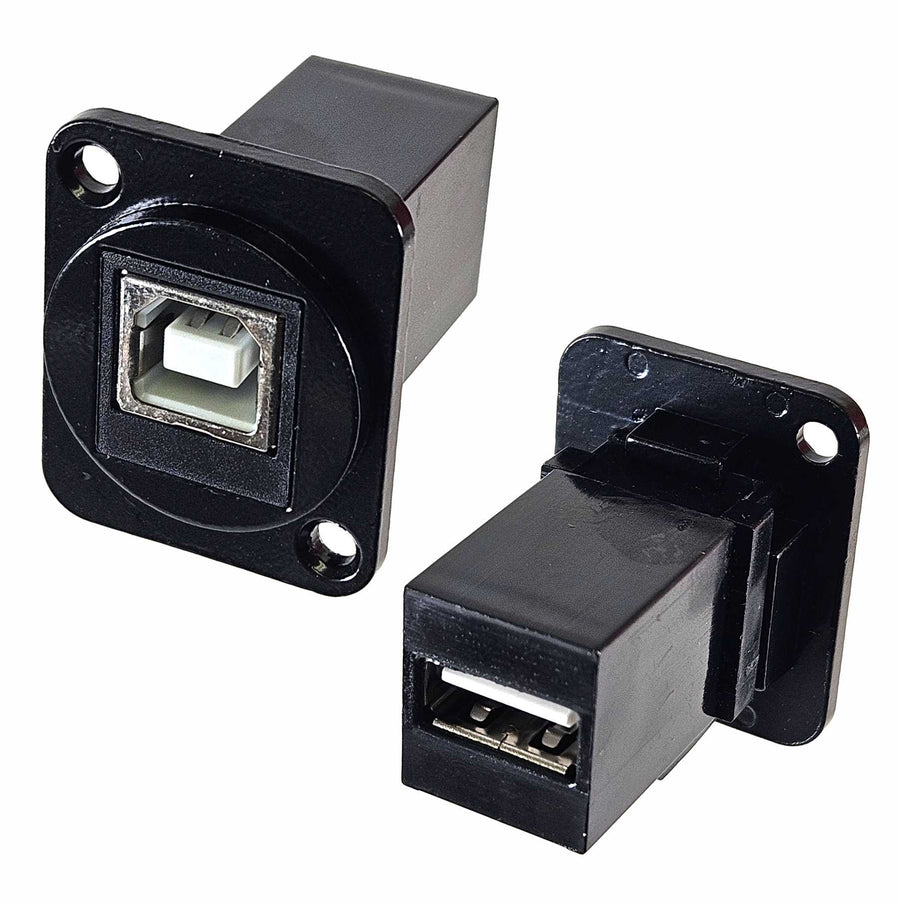 American Recorder Technologies AMERICAN RECORDER Pass Through USB 2.0 B to A pass through D Type Chassis Panel Mount
