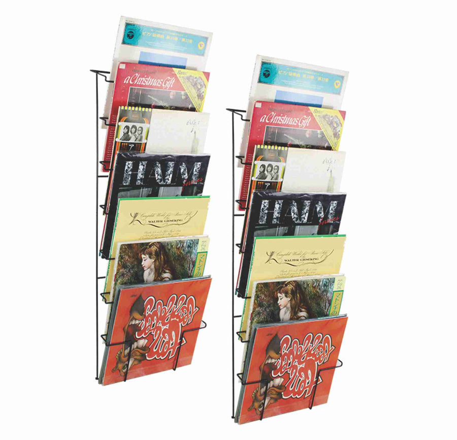 American Recorder Technologies Wall Mount Vinyl Disc LP Record Wire Rack Holder - 2 Pack