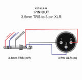 American Recorder Technologies Y-SERT™ 3.5mm TRS (female) to 3 PIN XLR (male) ADAPTER, view 3