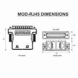 American Recorder Technologies AMERICAN RECORDER DB25 to Dual RJ45 Adapter with YAMAHA DIGITAL Pinout, view 6