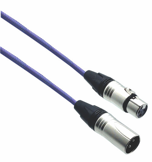 American Recorder Technologies Designer Series XLR Microphone Cable with Purple Haze Design Protective Sleeve