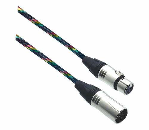 American Recorder Technologies Designer Series XLR Microphone Cable with Reggae Design Protective Sleeve