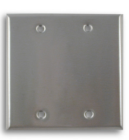 American Recorder Technologies Blank Dual Gang Stainless Steel Wall Plate