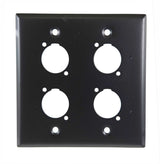 American Recorder Technologies Dual Gang Four Position Stainless Steel Wall Plate - Empty, view 2