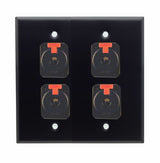 American Recorder Technologies Dual Gang Stainless Steel Wall Plates with Four TRS Female, view 2