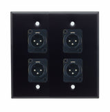 American Recorder Technologies Dual Gang Stainless Steel Wall Plates with Four 3 pin XLR Male, view 2