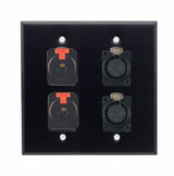 American Recorder Technologies Dual Gang Stainless Steel Wall Plates with Two XLR Female/Two TRS Female, view 2