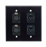 American Recorder Technologies Dual Gang Stainless Steel Wall Plates with Two XLR Female/Two XLR Male, view 2
