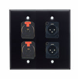 American Recorder Technologies Dual Gang Stainless Steel Wall Plates with Two XLR Male/Two TRS Female, view 2