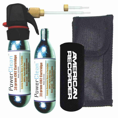 American Recorder Technologies Eco-Friendly Production/Tech Carbon Dioxide (CO2) Gas Duster (canned air) Kit  - with 2 each 38 gram CO2 cartridges
