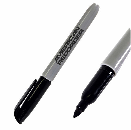 American Recorder Technologies Fine Point Tip Permanent Marker, Black - 12 pack