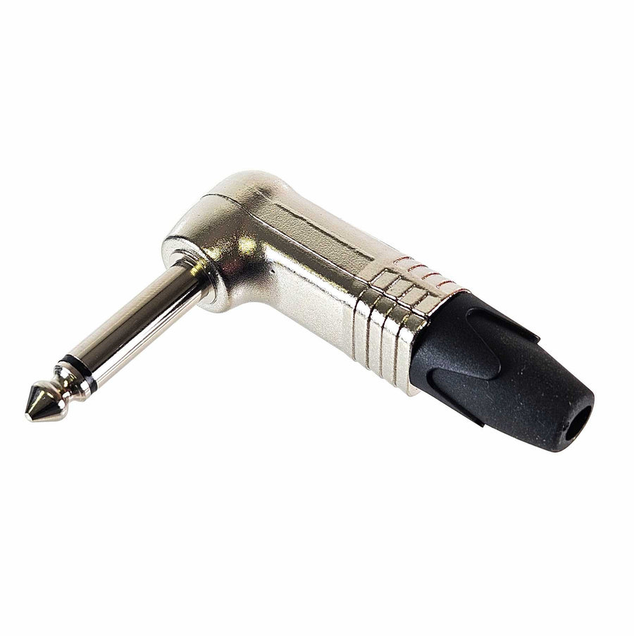 American Recorder Technologies AMERICAN RECORDER Heavy Duty 1/4” TS Unbalanced Right Angle Solder Type Connector - Nickel Plated
