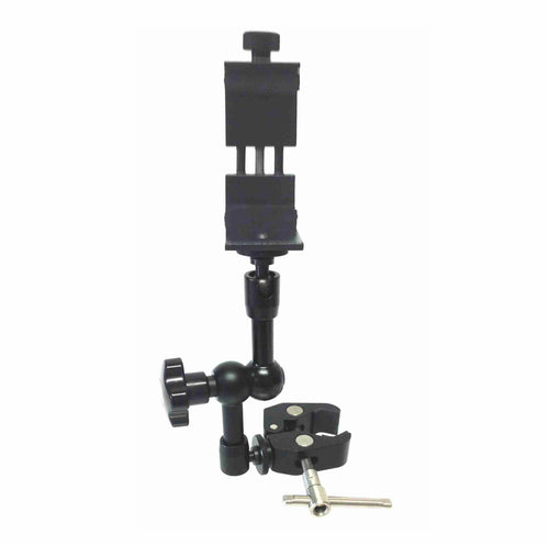 American Recorder Technologies SMART BRACKET Pole Mount Clamp with 7" One-Knob Adjustable Arm + Phone Mount