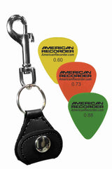 American Recorder Technologies Leather Key Chain with Guitar Pick Holder & Picks, view 3