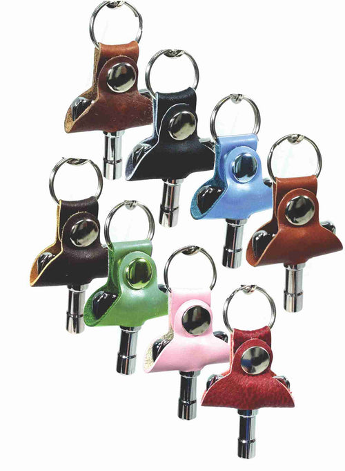 American Recorder Technologies Leather Key Chain with Heavy Duty Drum Key