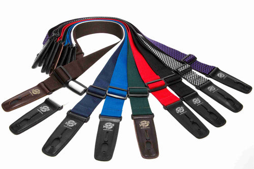American Recorder Technologies Lock-It Guitar Straps - 2" Wide Nylon in Solid Colors