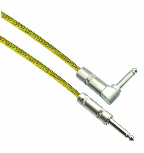 American Recorder Technologies NEON YELLOW Designer Series Guitar Cables - 1/4" Straight to Right Angle (Copy)