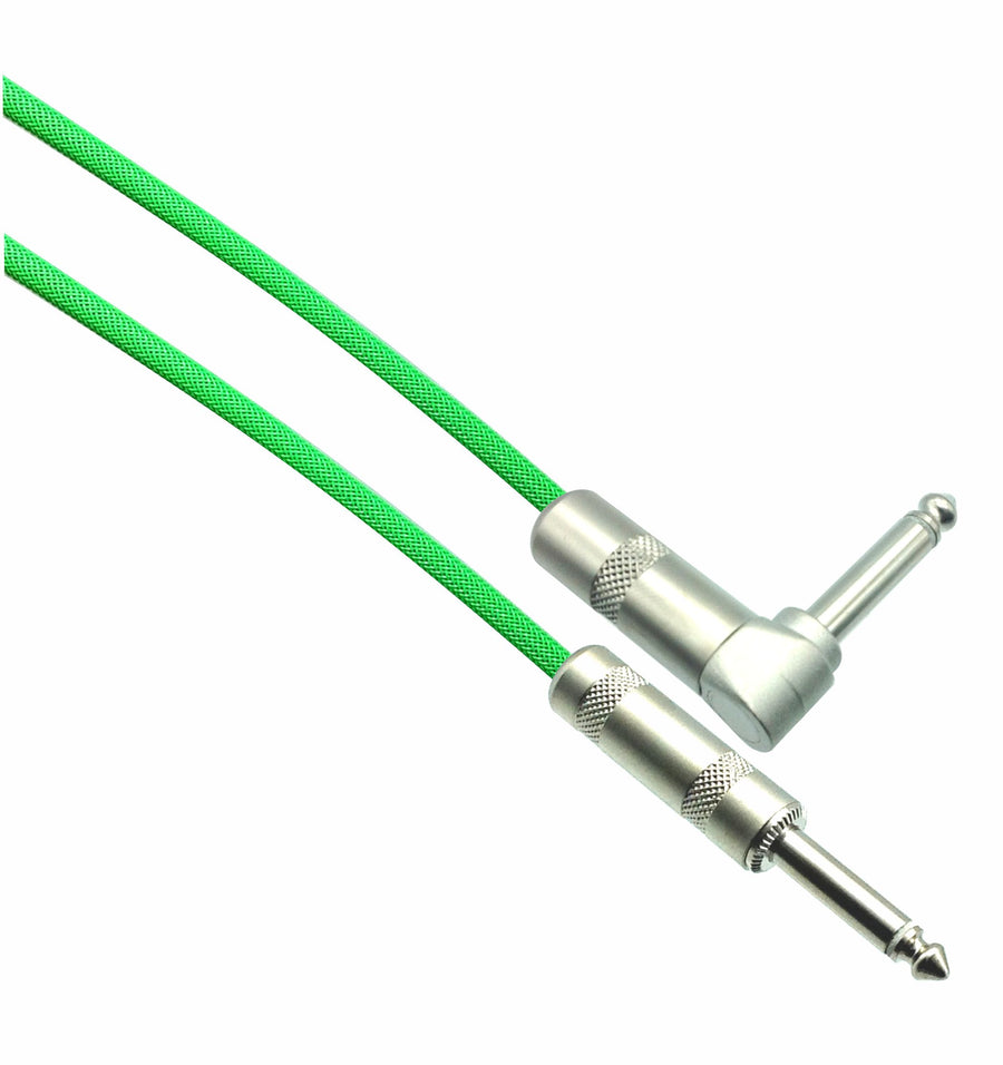American Recorder Technologies NEON GREEN Designer Series Guitar Cables - 1/4" Straight to Right Angle