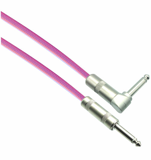 American Recorder Technologies NEON PINK Designer Series Guitar Cables - 1/4" Straight to Right Angle