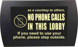 American Recorder Technologies AMERICAN RECORDER - "NO PHONE CALLS IN THIS LOBBY" LED Lighted Sign, view 2