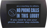 American Recorder Technologies AMERICAN RECORDER - "NO PHONE CALLS IN THIS LOBBY" LED Lighted Sign, view 4